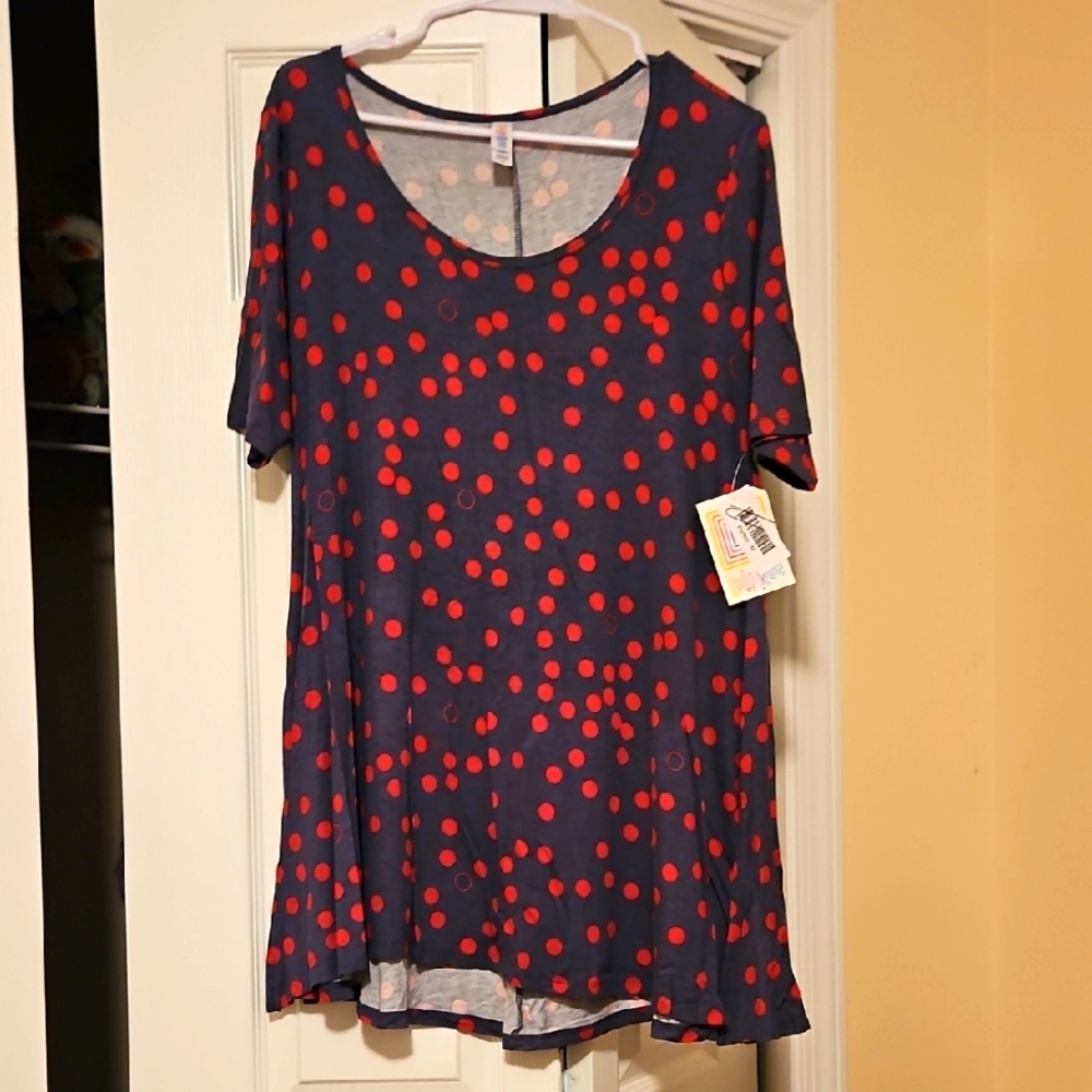 Polka Dot Women's Top - Red and Blue